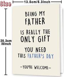 Funny Fathers Day Card Dad, Fathers Day Card Gifts Men, Humorous Happy Father's Day Greeting Card, Minimalist Joke Card Father Daddy From Daughter Son Kids - 卡片-336 - 查看 2