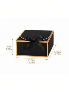 10 Packs Black And Gold Gift Boxes With Lids Bulk 10.6x7.8x3.1inch Black Gift Boxes With Ribbons Bridesmaid Proposal Box For Graduation, Presents, Birthday, Baby Shower, Anniversary - Black With Gold Trim - View 15
