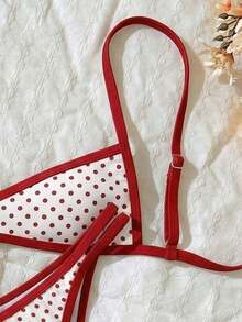 Conjunto de bikini con tirantes de espagueti de tela jacquard para mujer, primavera/verano - Multicolor 2 - Ver 4