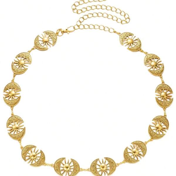 1 pieza Cadena para la cintura de mujer, joyería de perlas estilo occidental del milenio, cadena para la cintura de vestido de playa, atuendo de vaquera para mujer