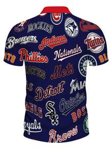 Baseball Team Logos Men's Three-Button POLO Shirt, Perfect For Casual Daily Wear And Vacations, Ideal For Sports Fans - Style - View 4