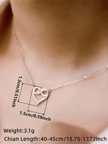1pc Cubic Zirconia Necklace Pendant, Suitable For Teenage Girls Daily Decoration, Party Wear, Birthday Gift - 4# - View 4