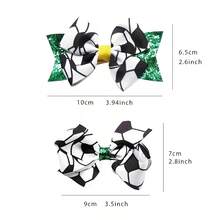 Ensemble d'accessoires pour cheveux de sport 4 pièces : pinces à cheveux à nœud motif football, pinces à cheveux fitness, accessoires pour cheveux de pom-pom girl pour femmes pour le quotidien et les fêtes, ensemble d'accessoires pour cheveux pour le jour de compétition, barrettes à cheveux, épingles à cheveux - Multicolore - Voir 7