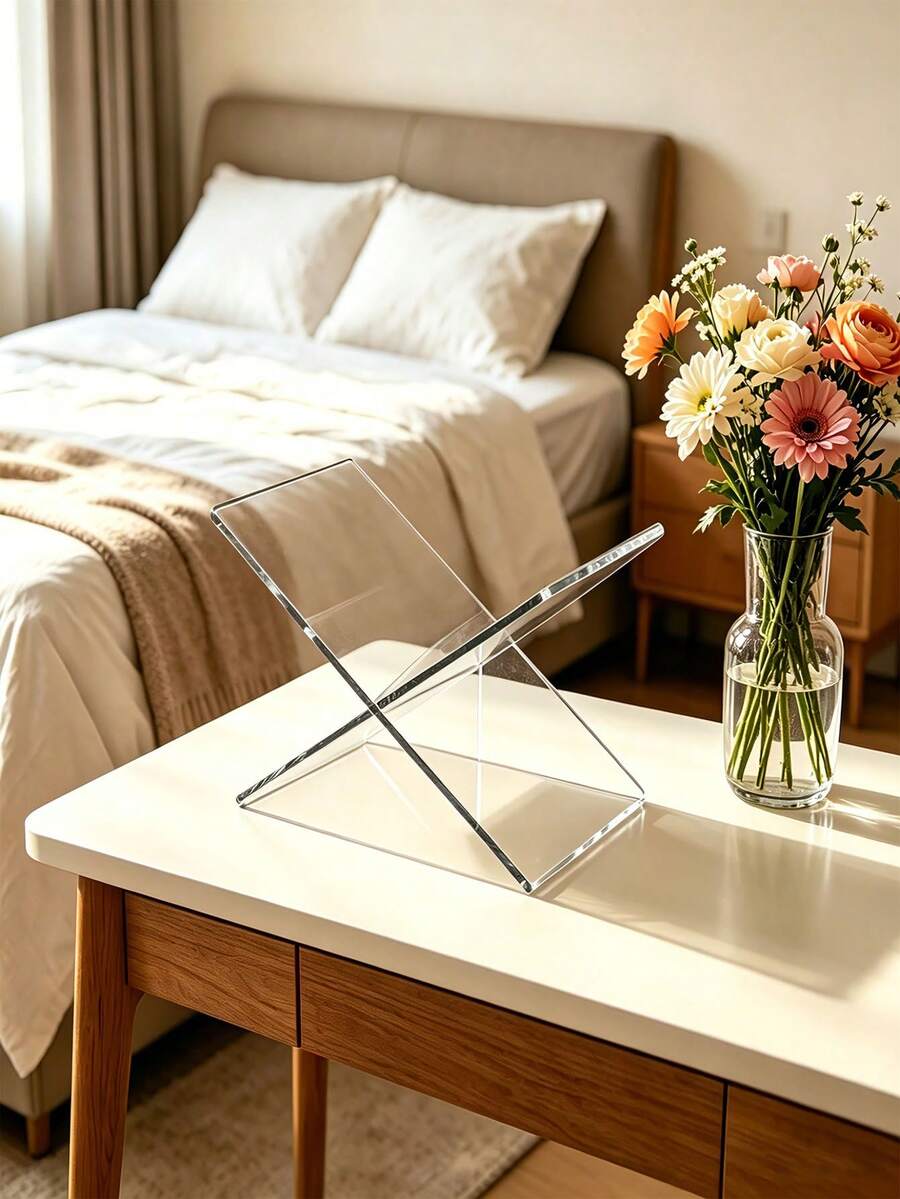 1 kệ sách để bàn 4 tầng bằng acrylic trong suốt, kiểu dáng tối giản hiện đại. - Nhiều màu - Xem 1