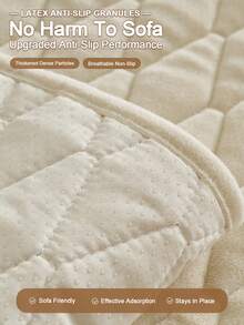 1pc Solid Color Plaid Pet Sleeping Mat, Suitable For Cats And Dogs. Stain-Resistant, Wear-Resistant, Non-Slip, Not Easy To Shift. Machine Washable Pet Sofa Protector Pad, Suitable For Year-Round Use. - Beige - View 5