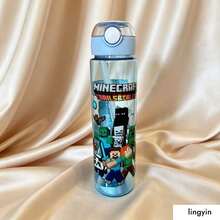 Hasbro Bình nước in hình nhân vật game Pixel, dung tích 500ml, chống rò rỉ, nắp bật và ống hút, bình nhựa đựng nước dùng hàng ngày, đi học, tập gym và dành cho người hâm mộ. - Nhiều màu - Xem 15