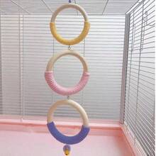 Đồ chơi leo trèo 3 vòng cho vẹt, vòng gặm bằng dây cotton, giá đậu cho chim, vòng treo tròn cho thú cưng, xích đu giải trí cho thú cưng, phụ kiện lồng chim, đồ chơi chuông và bông trang trí. - Xem 10