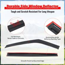 4PCS Tape On Window Visors Compatible With Kia Carnival 2022-2026 Acrylic Smoke/Tinted Rain Guards Protective Trim Car Accessories - A - View 3