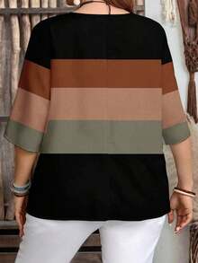 Camisa de mujer de estilo minimalista casual con microrayas azules, adecuada para primavera/verano, con vibra de resort - Multicolor 8 - Ver 2