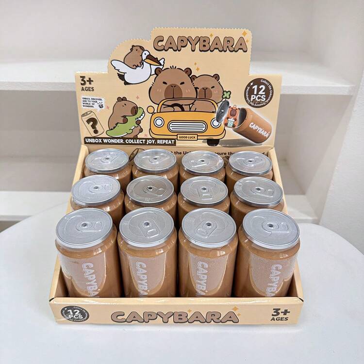 12个/套可爱水豚盲盒摆件，卡通网红水鼠装饰收藏品，创意生日礼物送给女孩和闺蜜 - 多色 - 查看 2