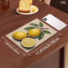 1pc Lemon Print Absorbent Mat/Drying Mat For Coffee Maker, Dishes - Polyester Absorbent Desktop Protective Mat With Rubber Anti-Slip Pad, For Kitchen Counter Decor, Home Bar And Dining Table - Multicolor - View 13