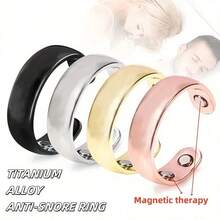 2pcs Unisex Anti-Snoring Rings - Adjustable Magnetic Therapy Rings, Reusable, No Battery Required, Sleep Aid - Rose Gold - View 2