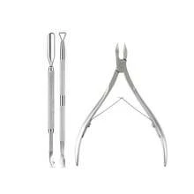3/4 piezas de cortaúñas de acero inoxidable de alta calidad, con hojas de doble filo afiladas con precisión, herramienta de manicura profesional para eliminar cutículas y pieles muertas - Plateado - Ver 9