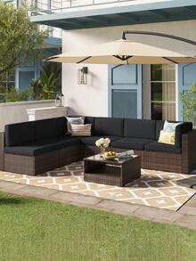 4pcs Black Outdoor Seat Cushion Covers, Modern Solid Color Sofa Throw Pillow Cases Suitable For Patio, Pool, Party, Yard Outdoor Furniture - Black - View 1