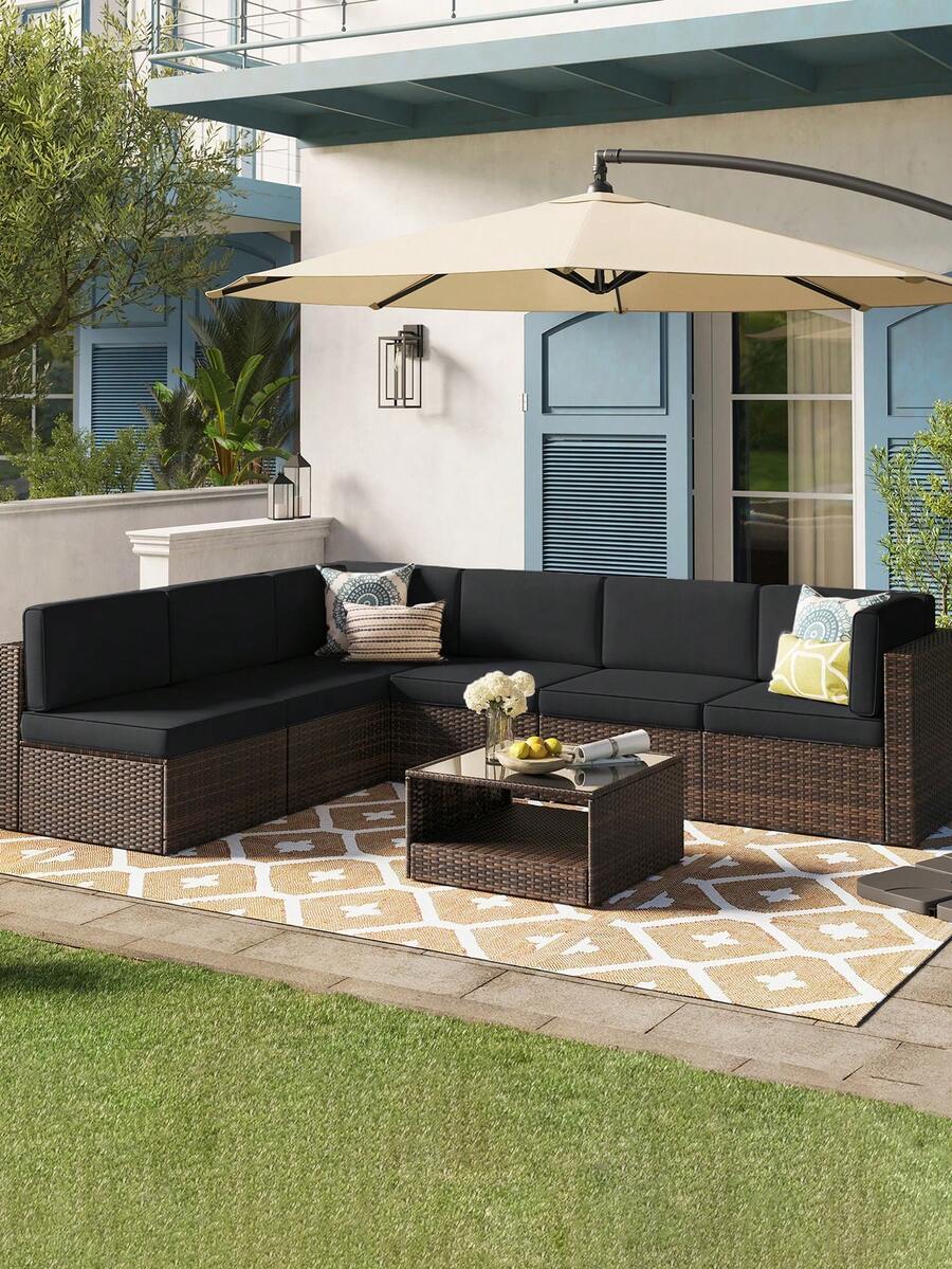 4pcs Black Outdoor Seat Cushion Covers, Modern Solid Color Sofa Throw Pillow Cases Suitable For Patio, Pool, Party, Yard Outdoor Furniture - Black - View 1