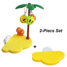 1pc Cloud/Palm Tree Bell Perch, Parrot Climbing Scratching Toy, Bird Jumping Platform Entertainment Toy, Hamster Jumping Platform, Bird Cage Decor Parrot Resting Rack, Suitable For Birds And Small Pets All Seasons - Multicolor - View 18