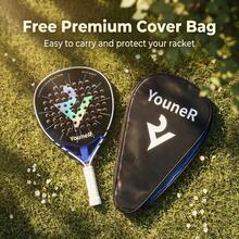 Vợt tennis Padel cao cấp Youner, làm từ sợi carbon nguyên khối với lõi EVA mềm, tay cầm chống trượt tiện dụng, kèm túi đựng cùng màu. - Nhiều màu - Xem 2