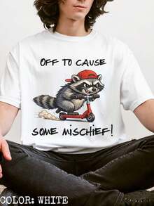 Funny RacC1oon Scooter T1S1Hirt TR1AS1H Panda Mischief Graphic T1EE - Blanco - Ver 2