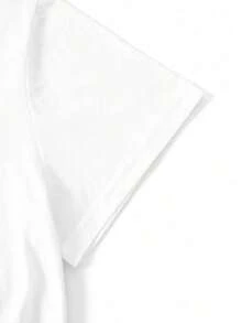 Camisetas: Camiseta blanca de manga corta, decorada con un patrón de cactus rosa del desierto y el eslogan "Nacido en otra parte, floreciendo aquí" -- Camiseta casual de cuello redondo, adecuada para uso diario, lavable a máquina, con estampado de plantas, ideal para conjuntos cotidianos. - Blanco - Ver 4