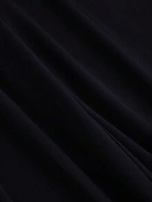 Pantalones anchos de mujer vintage elegantes con textura y plisados, para otoño/invierno - Azul marino - Ver 4