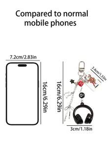 1 chiếc móc khóa hình nơ tai nghe nhạc bida số 8 màu đen phong cách Y2K cá nhân hóa, mặt dây chuyền CCD đa năng, móc khóa ba lô học sinh, phụ kiện điện thoại di động, móc khóa tự làm, móc khóa nữ, phụ kiện túi xách, móc khóa xe hơi, quà tặng sinh nhật, quà cưới, quà lễ hội, quà lưu niệm sự kiện, quà tặng bạn bè. - Nhiều màu - Xem 8