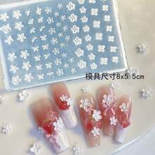 1 khuôn silicon 3D - Hình dâu tây, hoa, trái tim dễ thương - Màu hồng, xanh lá cây, trắng, trong suốt, dụng cụ tháo khuôn DIY làm móng, đồ dùng làm móng, phụ kiện làm móng, mùa tựu trường, nghệ thuật làm móng, thích hợp cho miếng dán móng. - Trong sáng - Xem 6