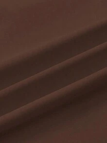 Camisa casual de manga larga de un solo pecho y holgada de unicolor para mujer, otoño - Café integral - Ver 5