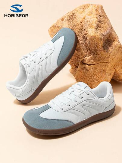 HOBIBEAR 2026 Nouvelles Baskets Décontractées pour Femmes, Chaussures Plates Minimalistes à la Mode et Polyvalentes, Chaussures de Skateboard à Bout Large pour Femmes, Convenant pour Toutes les Saisons