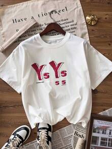 Short-Sleeve T-Shirt With Youthful Graphic Design,  Short-Sleeve T-Shirt For Spring And Summer 2026, Made In Mexico, 180 Grams. Cartoon Print, Couple Design, Suitable For Indoor Or Outdoor Wear. Crew Neck, Unisex, Ideal For Office And Leisure. One-Pack. - WH-P631577SLNDXZGY429 - 查看 4