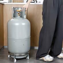 1/2 piezas Carretilla de mano de cilindro de servicio pesado, carrito de cilindro de gas con ruedas giratorias de 360°, estante de almacenamiento móvil de metal reforzado, carretilla de mano fácil de mover para el transporte de tanques de propano, ruedas de color aleatorio - Plateado - Ver 5