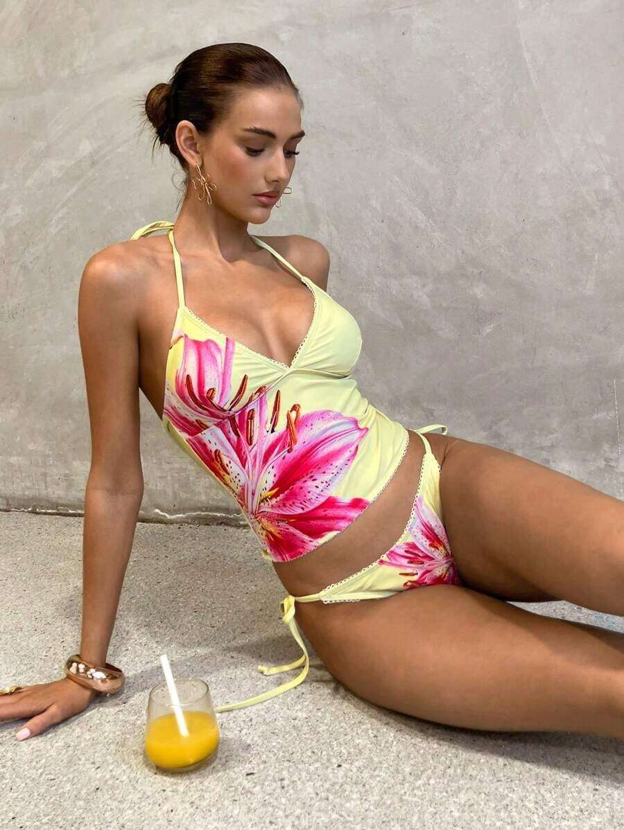 Conjunto de bikini a cuadros de cereza dulce - Multicolor 4 - Ver 1