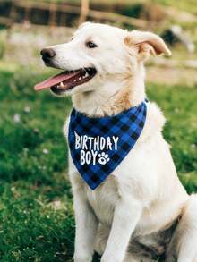 Babador Decorativo de Aniversário para Animais de Estimação Azul, Babador Babador de Cachorro, Bandana Lenço para Cachorro de Estimação - Azul - Visão 2