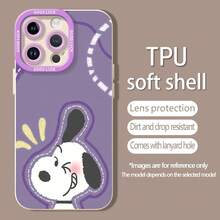 guiñando un ojo sobre un fondo de líneas moradas.funda de teléfono Fundas compatibles con ,Apple,VIVO,OPPO,,, y Honor.Fabricadas en silicona TPU,ofrecen protección contra golpes y caídas. - Blanco - Ver 5
