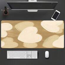 1pc Heart Design Rubber Mouse Pad XLXXL Large Gaming Desk Mat Non-Slip Washable Stitched Edges Smooth Surface Ideal For Office Or Home Perfect Gift - Mouse Pad - View 9