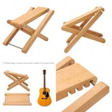 Guitar Foot Rest Adjustable Height 4 Position, Wireless Guitar Footrest Foldable Solid Maple Wood with Stable Rivet Fixation for Stage Performance and Practice - como en la imagen - Ver 1