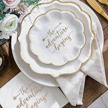 Festive Party Tableware - White Gold - View 7