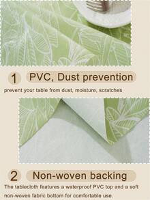 PVC（塑料材质）桌布，饰以绿叶图案，设计清新简约，防油易擦拭，适用于铺盖台面、户外厨房野餐装饰、派对节日聚会餐桌装饰。 - 彩色 - 查看 7