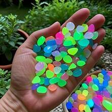 200 piezas/bolsa, Piedras de resina luminosas de colores de 0,39 pulgadas, adecuadas para la decoración de acuarios, jardinería, paisajismo, festivales, graduaciones y bodas - Multicolor - Ver 3