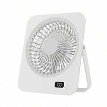 1pc Ultra-Quiet Mini Desktop Electric Fan, High-Airflow Portable Wall-Mounted Fan, USB Rechargeable Ultra-Thin Cooling Fan, Long-Lasting Battery Life For Indoor And Outdoor Use - A - View 15