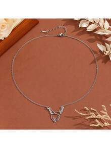 Dây chuyền mặt rỗng khắc tên/chữ theo yêu cầu, làm từ thép không gỉ 304, quà tặng Valentine cho người yêu. - Nhiều màu - Xem 2