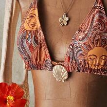 ICON 2pcs Tropical Boho Beach Paisley Print Swimsuit Set For Vacation & Beach, Y2k Clothes Women, Western Wear Women - Multicolor - Ver 9