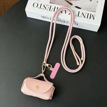 Adjustable Long Phone Lanyard With Cute Compact Faux Leather Pouch Charm, Unique Design Coin Purse Long Accessory Strap For Bag, Earphone, Crossbody Strap For Women - Multicolor - View 8