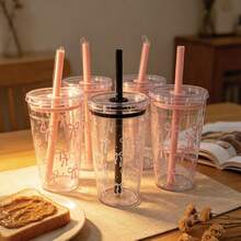 1 pieza Taza de café con moño - Taza de coche femenina, apta para bebidas frías, botella de agua diaria y almacenamiento de bebidas - Multicolor - Ver 4