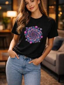 Mandala en espiral de nen T1S1Hirt P1SYcheD1ELic Geometric Art - Negro - Ver 2
