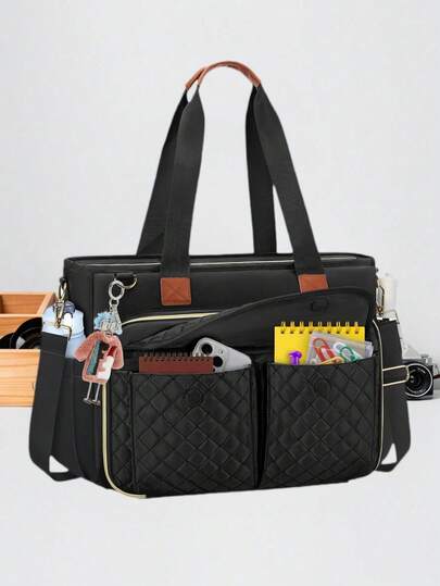 Bolso de tote para maestros, bolso de trabajo, bolso de tote para portátil de 15.6 pulgadas, con portavasos grande, bolso de enfermera, bolso de tote para computadora