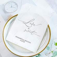 Personalized Custom Paper Bags Love Is Sweet Wedding Favor Bags White/Kraft Paper Candy Strip Packaging Bags, 25pcs/Pack - White - View 2