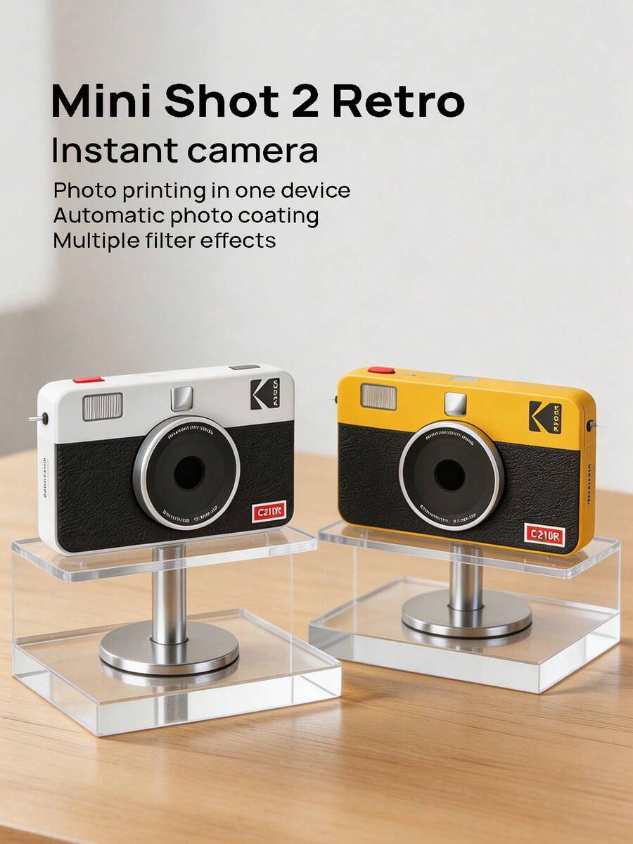 Kodak Máy ảnh lấy liền C210R MiniShot2 Retro là một chiếc máy ảnh hai trong một di động, kết hợp chụp ảnh và in ảnh. Máy có tính năng ép ảnh tự động và nhiều hiệu ứng bộ lọc khác nhau, lý tưởng cho sinh viên và du khách. - Xem 1