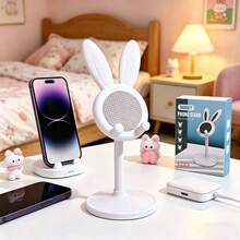2026 New - 1pc - ABS Material - Adjustable Height - Cartoon Rabbit Phone Holder, Desktop Height Adjustable Telescopic Tablet Stand, Suitable For Office, Study, Cooking, Travel, Live Streaming, Desktop, Home Relaxation And Other Scenarios (Slight Color Difference May Occur Due To Shooting Angle, Scene And Lighting, Which Is Normal And Does Not Affect Use) - New Rabbit Stand - View 18