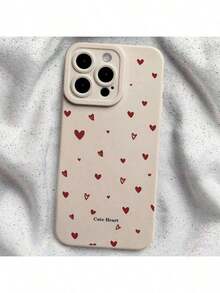 Funda de Teléfono con Estampado de Corazones Lindos Compatible con iPhone y Galaxy Funda con impresión HD - Blanco - Ver 6