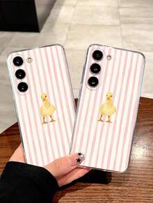 1个时尚条纹鸭子透明软保护壳，兼容华为、荣耀、Galaxy A04e/12/A13/A14/A34/A50/A52/A53/A54/S21/S22/S23/S24/S25/S25Ultra/S25FE/S26/S26 Plus/S26 Ultra/S26 Edge、6A/7A/8A、12T/13T/15T/15T Pro - 無色 - 查看 2